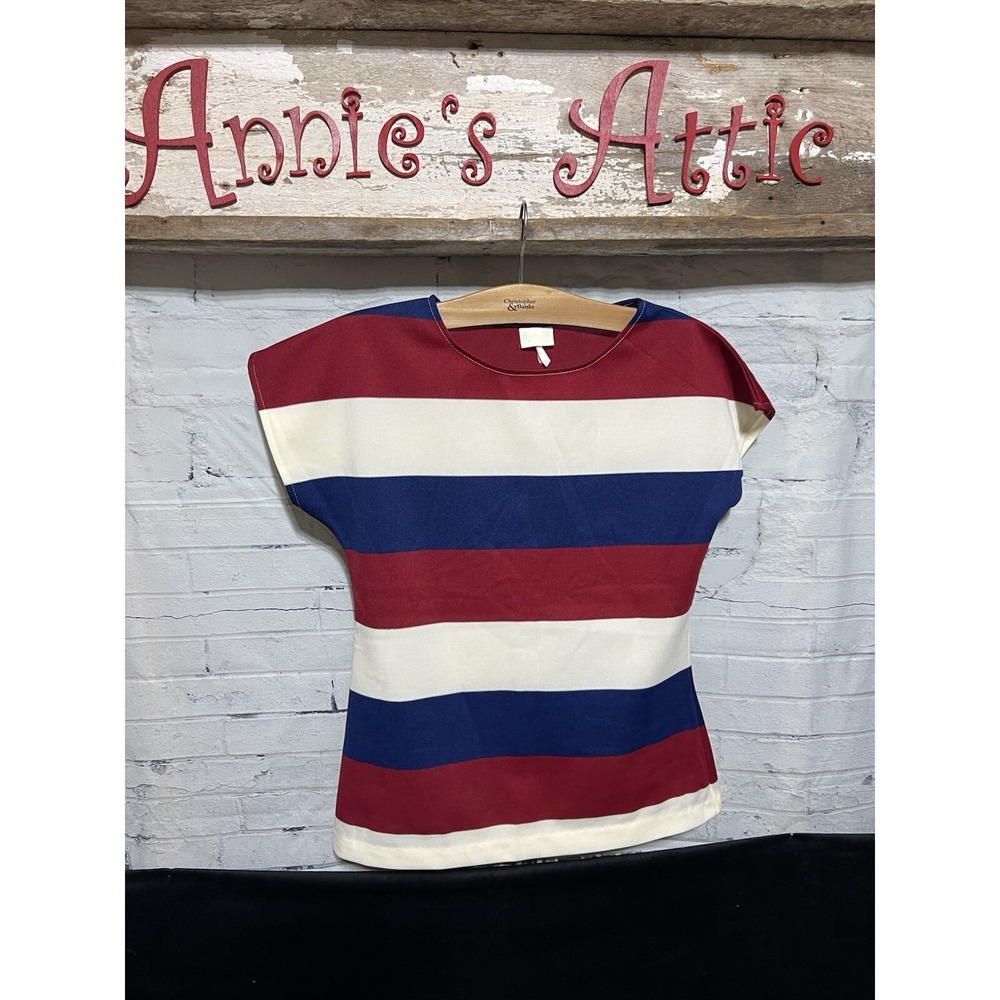 Women's Vintage Shirt Ladies Medium Beeline Fashions Ships Ahoy Retro 60s Boat